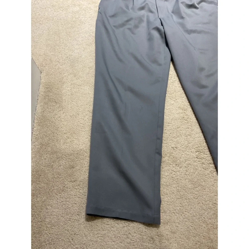 Oak Hill Men's Dress Pants 42x32 Gray Flat Front Business Casual Comfort Stretch